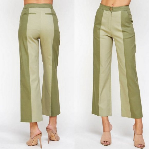 84363 Color Block Twill Pants - Picture 2 of 4
